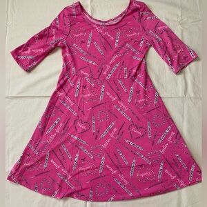 Authentic American Heritage Girls Dress Pink Graphic Prints XXL🌸